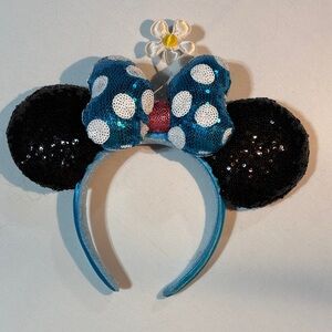 Disney Parks Minnie Mouse Timeless Flower Headband Polka Dot Sequins